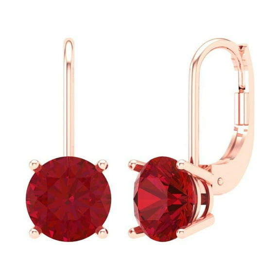 Clara Pucci 3Ct Tourmaline Round Cut VVS1 Lever Back Drop Dangle 18k Solid hypoallergenic Gold Designer Earrings For October