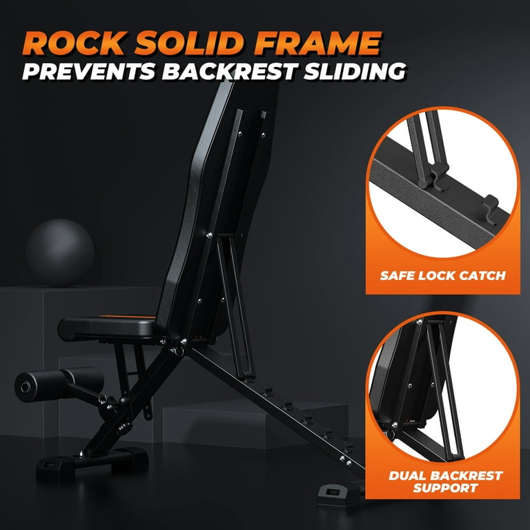 800LBS Adjustable Weight Bench Bonvork Foldable Workout Bench