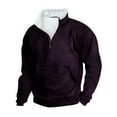 thumbnail image 2 of Momasggi Men's Quarter Zip Sweatshirts Casual Long Sleeve Stand Collar Pullover Tops Winter Warm Fleece Lined Sweatshirt Big and Tall Sweatshirt with Pockets Wine 5XL, 2 of 4
