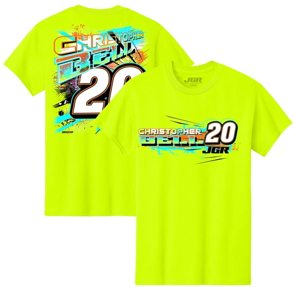 Youth Joe Gibbs Racing Team Collection Neon Green Christopher Bell Name & Number T-Shirt