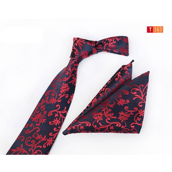 Men Business Paisley Geometric Necktie Tie Handkerchief Pocket Square Set