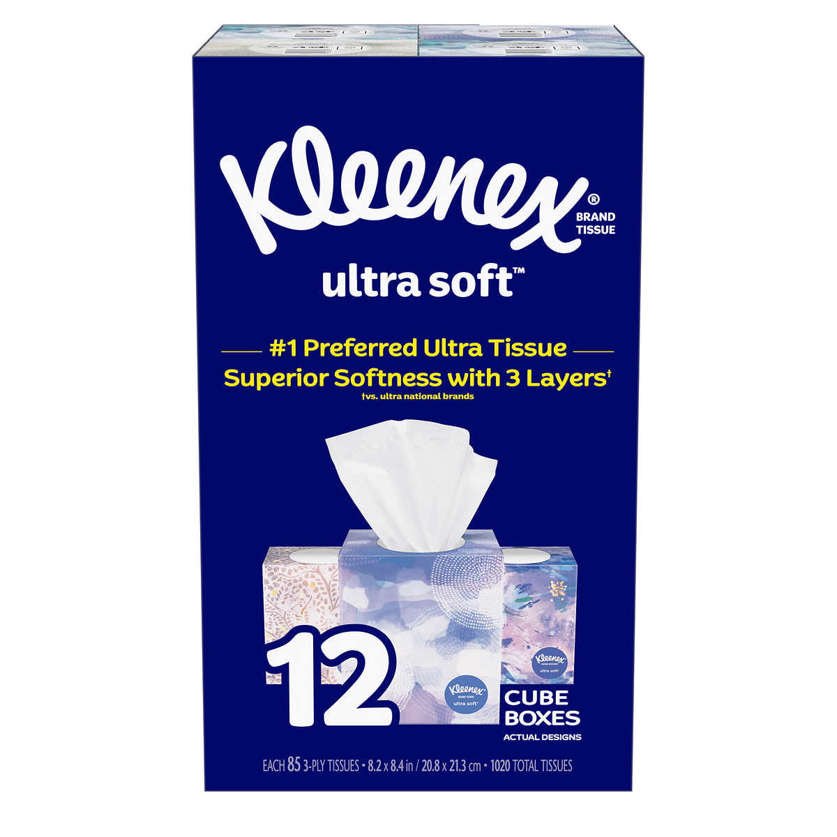 Kleenex Ultra Soft Facial Tissues Pack of 12 Tissue Boxes 