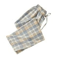 thumbnail image 3 of Tauxra Plaid Pajama Pants,Men's Sleep Pants,Plaid Elastic Waist Drawstring Loose Home Breathable Pajamas,Mens Pajama Pants, 3 of 3