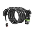 thumbnail image 1 of Candado de cable con contraseña y combinación para bicicletas, motocicletas y niños. Negro, 1 of 8