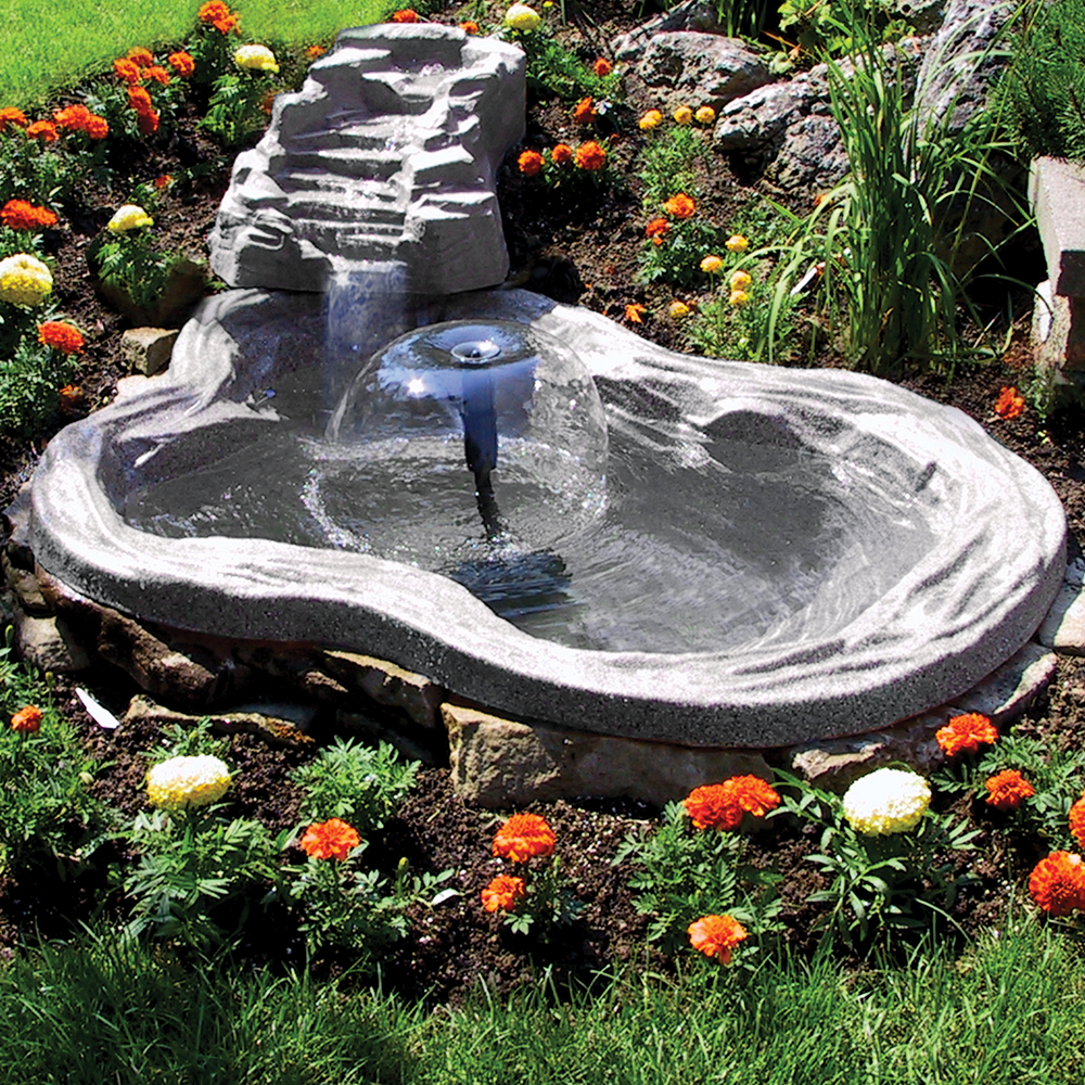 Algreen Decorative Pond Watercoarse, Tranquility Waterfall with Threaded Fitting, Charcoalstone - image 2 of 5