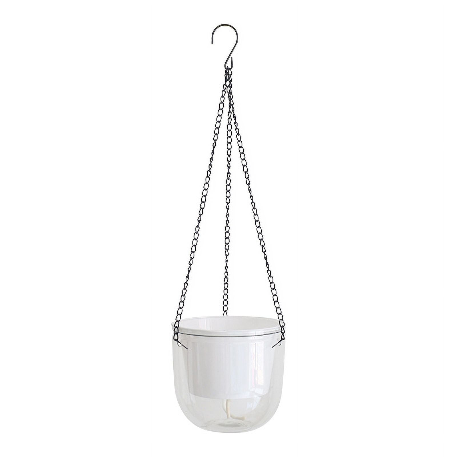 2 Pack Self Watering Hanging Planters Indoor Flower Pots, 6.5 Inch Outdoor Hanging Basket, Plant Hanger with Hooks Drainage Holes for Garden Home