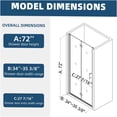 thumbnail image 7 of JERFIT Matte Black Frameless Pivot Shower Door with 1/4" Tempered Glass, Universal Adjustable 34-35 3/8" for Bathroom Enclosure, 7 of 7