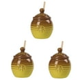 thumbnail image 4 of Set of 3 Ceramic Honey Jar Container Tea Storage Canister, 4 of 8