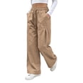 thumbnail image 6 of Women's Wide Leg Pants - Lightweight Pleated Casual Long Trousers - Loose Elastic Waist Drawstring Outdoor Running Pants with Pockets, 6 of 9