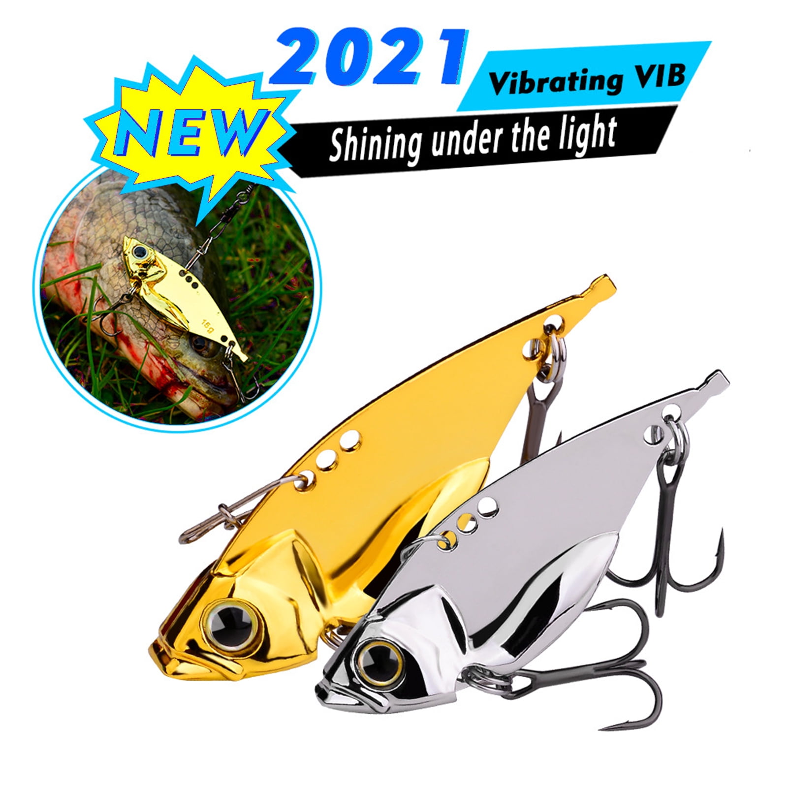 harmtty 1Pc/5Pcs Bass Fishing Baits Simulation 3D Fisheye Sharp Double