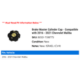 thumbnail image 2 of Brake Master Cylinder Cap - Compatible with 2016 - 2021 Chevy Malibu 2017 2018 2019 2020, 2 of 2
