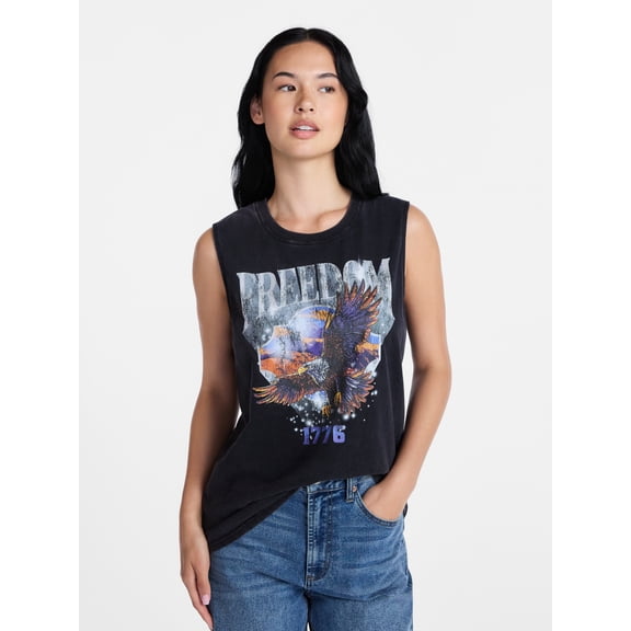 Americana Women's Freedom Eagle Graphic Muscle Tank Top from Way to Celebrate, Sizes S-XXXL