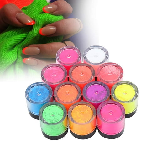 Fluorescent Powder, 12 Colors Nail Phosphor Powder Neon Pigment Powder,  Black Light UV Reactive, Halloween Nail Art DIY Fluorescent Powder Manicure  Tool(12Pcs) | Walmart Canada