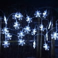 thumbnail image 3 of Luces de cadena de copo de nieve 6M 40 LED Luces de hadas de copo de nieve alimentadas por batería 2 modos de iluminación para árbol de Navidad Fiesta en casa de Halloween Boda Cumpleaños Cortina Dormitorio Festival Decoración de Año Nuevo Sailing  Electrónica, 3 of 5