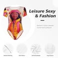 thumbnail image 4 of Rateoe Digital Nomad Pink Landscape Printed Women Rash Guard Short Sleeve,Tummy control Swimsuit Surfing Swimsuit Bathing Suit Short-sleeved Onesie UPF 50+ -, 4 of 7