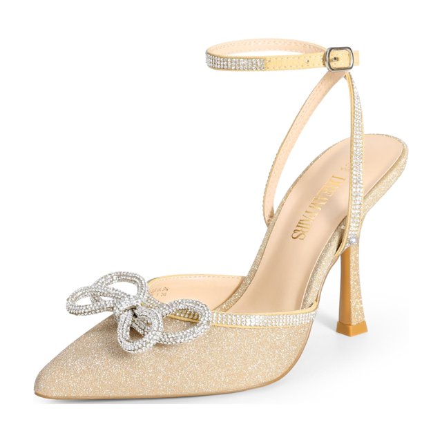 Zapatos de Tacón Alto Destiny para Mujer DREAM PAIRS con Pedrería Dorada Talla 9.5