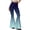 Cyan, variant on Women's Gradient Flare Yoga Pants, Ombre High Waisted Bell Bottom Leggings, Slim Fit Wide Flare Trousers for Dance and Lounge