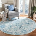 thumbnail image 3 of SAFAVIEH Madison Hope Floral Paisley Area Rug, Cream/Turquoise, 3' x 3' Round, 3 of 8