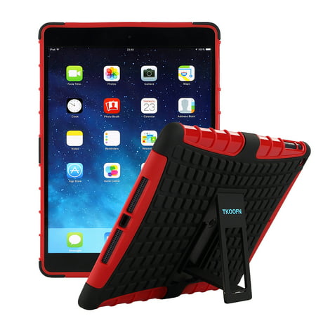 TKOOFN Heavy Duty Kids Shockproof Rubber Lot Armour Stand Case Cover for 2014 Apple iPad Air 2  (A1566 /