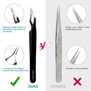 VEYELASH Noir V01 Isolation Tweezer – Precision Straight Stainless Steel Tweezer for Lash Extension Application