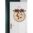 thumbnail image 2 of Christmas Sign Front for Door Decoration, 12 in Round Wood Wreaths Wall Hanging Outdoor, Farmhouse, Porch, for Spring Summer Fall All Seasons Holiday Christmas, 2 of 5
