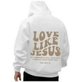 thumbnail image 3 of Mens Jesus Hoodie Casual Letter Print Hooded Sweatshirt Loose Fit Long Sleeve Streetwear Hoodies for Men, 3 of 4