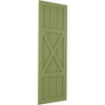 thumbnail image 2 of Ekena Millwork 12"W x 60"H True Fit PVC Center X-Board Farmhouse Fixed Mount Shutters, Moss Green (Per Pair - Hardware Not Included), 2 of 7