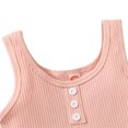 thumbnail image 5 of Kmbangi 2Pcs Toddlers Summer Tracksuit, Solid Color Ribbed Vest + Shorts, 5 of 5