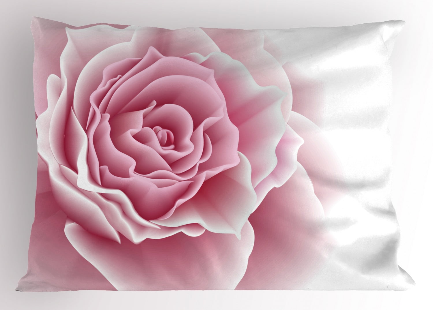 Light Pink Pillow Sham Romantic Rose Petals Beauty Bouquet Celebration Bridal Romance Wedding