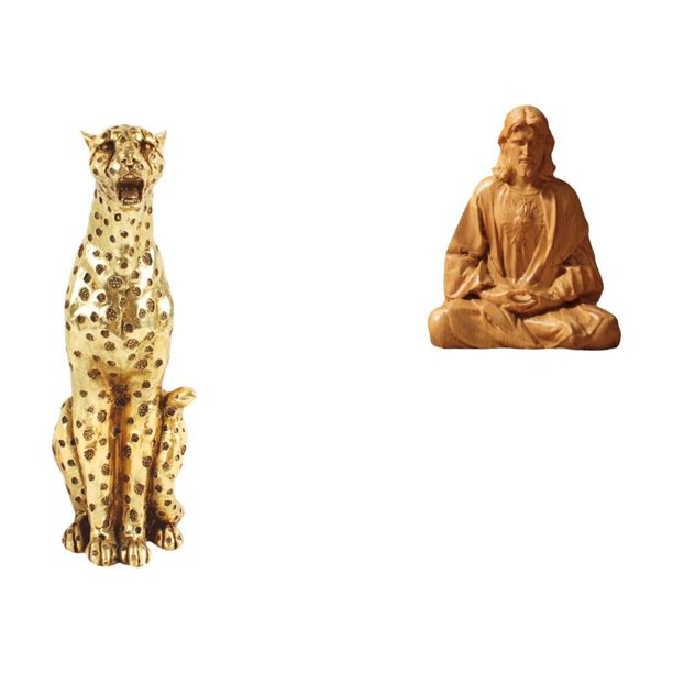 Figura de guepardo,Figura de guepardo dorado,adorno de escritorio moderno,Estatua del Corazón de Jesús,Estatua del Sagrado Corazón de Jesús para decoración del hogar,Figura católica de