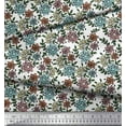 thumbnail image 2 of Soimoi Polyester Crepe Fabric Leaves & Floral Block Print Fabric by The Yard 52 Inch Wide, 2 of 3