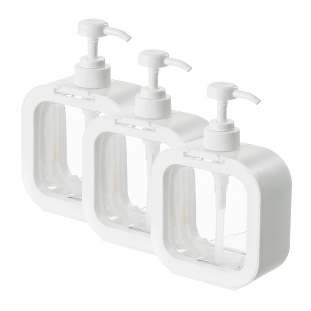 Botellas de champú de 16,9 oz, 3 contenedores de ducha con bomba de 500 ml, champú rellenable vacío