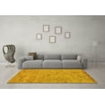 thumbnail image 3 of Ahgly Company Machine Washable Indoor Square Abstract Yellow Modern Area Rugs, 7' Square, 3 of 4