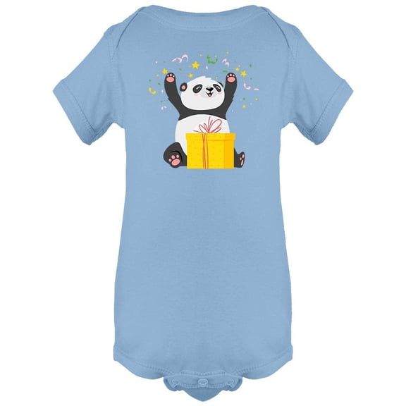 Cute Panda Bear Opening Present Bodysuit Infant -Image by Shutterstock, 18 Months