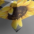 thumbnail image 3 of Black White Gray Checker Sunflower Pattern Rectangle Tablecloth 60"x84",Waterproof Polyester Rectangle Table Cloth, Wipeable Spillproof Polyester Tablecloth for Dining, Camping, Indoor and Outdoor, 3 of 5