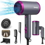 Professional Ionic Hair Dryer, Negative Ion Hairdryer, 3 Heat Settings & Infinity Speed, with Diffuser and Concentrator Nozzle for Home & Travel