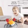 thumbnail image 5 of Baby bath water toy, Crawling Crab Baby Toy, Upgraded Tummy Time Gifts for Newborn Babies 3-6 6-12 Month, Light-Up Walking Dancing Moving Crab with Music & Obstacle Avoidance, Rechargeable (Orange), 5 of 5