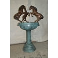 thumbnail image 4 of Nifao Three Horses Outdoor Fountain Statue on Tray Base, Bronze Garden Water Feature Sculpture – Garden Outdoor Decor Sculpture, 30"L x 30"W x 51"H, 4 of 10