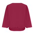 thumbnail image 7 of Endives Women's Chiffon Shirt Blouses Casual Boat Neck Chiffon Blouses Batwing Tops Tunic Top Spring Outfit Red, 7 of 7