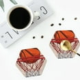 thumbnail image 4 of Pofeuu Basketball Shot Print Coasters for Drinks, 4Pack PU Leather Coasters, Bar Drink Coasters for Tabletop Protection, Furniture from Damage-Hexagon, 4 of 6