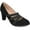 Black, variant on Journee Womens Loren Comfort Insole Round Toe Mid Block Heel Pumps, Widths Available