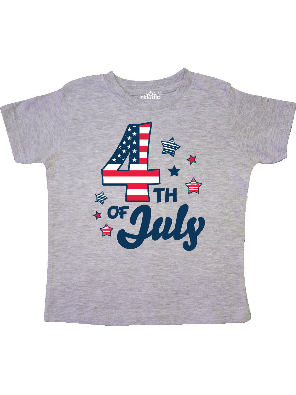 INKtastic - 4th of July with Striped Stars Toddler T-Shirt - Walmart ...