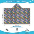 thumbnail image 2 of Colorful Dinosaurs Floral Motifs Pattern Hooded Bath Towel，60"x35" for Ages 3 To 12 Kids, Quick Dry Lightweight Soft Microfiber Hood Beach Towel Cover Up for Kids, 2 of 7