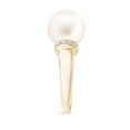 thumbnail image 6 of ANGARA Freshwater Cultured Pearl Collar Ring with Diamonds in 14K Yellow Gold for Women | June Birthstone, Birthday, Anniversary, Jewelry Gift for Women | Pearl Ring, 6 of 8