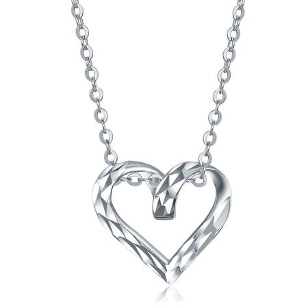 ZHOU LIU FU PT950 Heart Necklace Pendant Minimalist Jewelry for Women PT040874