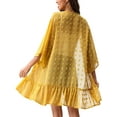 thumbnail image 2 of Fashnice Kimono Cardigan Décontracté pour Femmes, Couverture d'Été, Couleur Unie, Plage, Jaune TP, 2 of 5