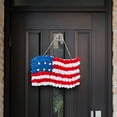 thumbnail image 4 of Qocolhg 4th of July Wreath Patriotic Wreath Independence Day Wreath for Front Door, 11x16 inch Window Wall Patio Decoration Memorial Day Red White and Blue American Flag Wreath, 4 of 8