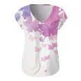 thumbnail image 4 of Moda Mujer Causal V-Cuello Impresión Blusa Sin Mangas Camiseta Verano Tops Fridja  gh5781, 4 of 4