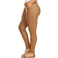 thumbnail image 2 of Women's Stretchy Slim Jeggings with 5 Pockets Cotton Blend, Khaki 2X-Large, 2 of 3