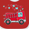 thumbnail image 4 of Inktastic Valentine Fire Truck with Cute Dalmatian and Hearts Boys or Girls Baby Bib, 4 of 4